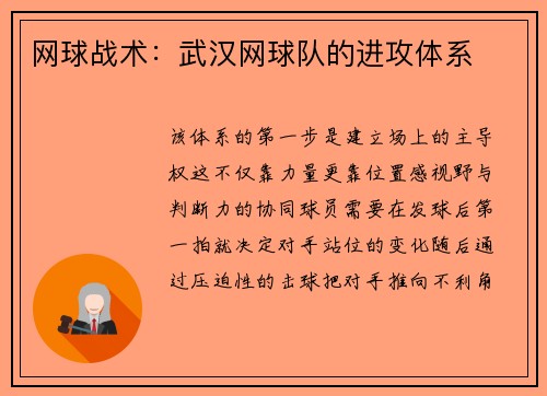 网球战术：武汉网球队的进攻体系